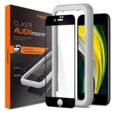 Spigen Alm Full Cover üvegfólia iPhone 7/8/SE 2020, fekete mobiltelefon kellék