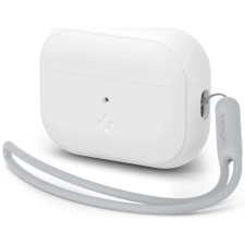 Spigen Apple Airpods Pro 2 szilikon tok + csuklópánt, fehér/szürke fülhallgató, fejhallgató tok
