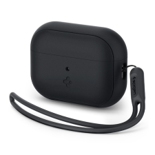Spigen Apple Airpods Pro 2 szilikon tok + csuklópánt, fekete fülhallgató, fejhallgató tok