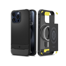 Spigen Apple iPhone 15 Pro ütésálló hátlap - Spigen Rugged Armor MagSafe - fekete tok és táska