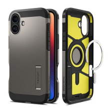 Spigen Apple iPhone 16 tough armor mag műanyag telefonvédő (ütésállóság, magsafe) sötétszürke tok és táska