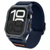 Spigen Apple Watch 10-11 (46 mm), textíl pótszíj, szilikon keret, közepesen ütésálló, Spigen Lite Fite Pro, sötétkék