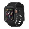 Spigen Apple Watch Series SE 44 rugged armor pro pótszíj (egyedi méret, állítható + szilikon keret) fekete