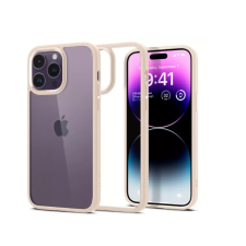 Spigen Crystal Hybrid Apple iPhone 14 Pro Hátlapvédő tok - Átlátszó/Bézs tok és táska