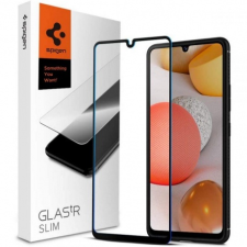 Spigen Glas.Tr Slim Full Cover üvegfólia Samsung Galaxy A42 5G, fekete mobiltelefon kellék