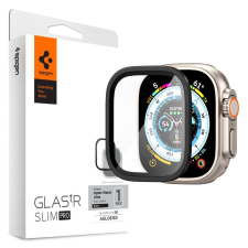 Spigen Glas.tR Slim Pro Apple Watch Ultra Kijelzővédő üveg - Fekete (49mm) okosóra kellék