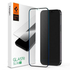Spigen Glass FC iPhone 12 Pro Max szerelőkeret + edzett üveg fekete kijelzővédő fólia mobiltelefon kellék