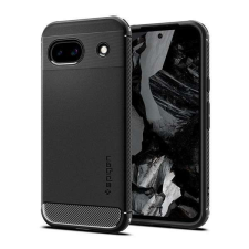 Spigen Google Pixel 8a, SPIGEN RUGGED ARMOR szilikon mobiltok, karbon minta, Fekete tok és táska