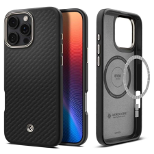 Spigen IPhone 16 Pro tok - Spigen Enzo Aramid - fekete / ezüst tok és táska