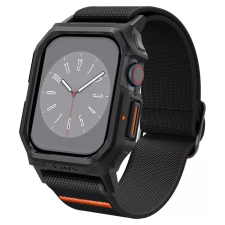 Spigen Lite Fit Pro Apple Watch 10 46mm textíl pótszíj szilikon keret fekete okosóra kellék