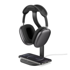 Spigen MagFit Apple Airpods Max fejhallgató állvány, Magsafe wireless töltő, fekete fejhallgató állvány