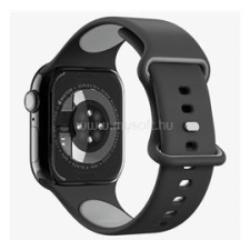 Spigen NANO POP pótszíj (egyedi méret, kicsi, matt, szilikon) FEKETE (AMP09324) okosóra kellék