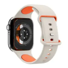 Spigen NANO POP pótszíj (egyedi méret, nagy, matt, szilikon) BÉZS Apple Watch Series 5 44mm, Watch Series 4 44mm, Watch Series 3 42mm okosóra kellék