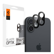 Spigen OPTIK kameravédő üveg 2db (9H) FEKETE Apple iPhone 16 mobiltelefon kellék
