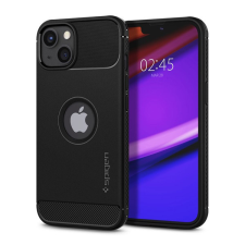 Spigen Rugged Armor Apple iPhone 13 tok, Matte Black, fekete tok és táska
