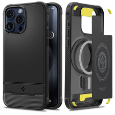 Spigen Rugged Armor Case iPhone 15 Pro Max fekete mobiltelefon kellék