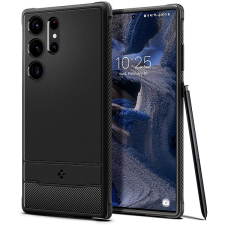 Spigen Rugged Armor Samsung Galaxy S23 Ultra tok, Matte Black, fekete tok és táska