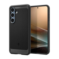 Spigen RUGGED ARMOR szilikon telefonvédő (ütésállóság, légpárnás sarok, karbon minta, MagSafe) FEKETE Samsung Galaxy S25 Plus (SM-S936) tok és táska
