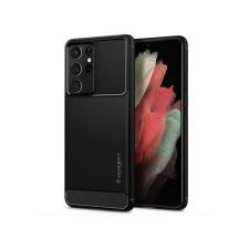 Spigen Samsung G998F Galaxy S21 Ultra ütésálló hátlap - Spigen Rugged Armor - fekete tok és táska