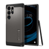 Spigen Samsung Galaxy S24 Ultra SM-S928, Szilikon tok + műanyag hátlap, kitámasztóval, Spigen Tough Armor, sötétszürke