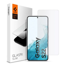 Spigen SLIM képernyővédő üveg (2.5D, extra karcálló, tokbarát, ultravékony, 0.2mm, 9H) ÁTLÁTSZÓ Samsung Galaxy S22 5G (SM-S901) mobiltelefon kellék