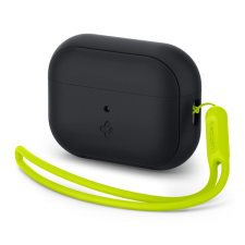 Spigen Spigen Apple Airpods Pro 2 szilikon tok + csuklópánt, fekete/zöld fülhallgató, fejhallgató tok