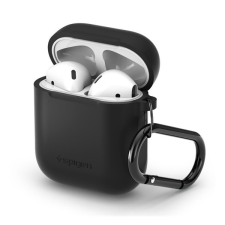 Spigen szilikon tok (matt, töltő csatlakozás) fekete apple airpods / airpods 2 fülhallgató, fejhallgató tok