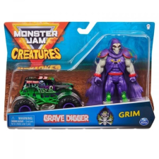 Spin Master Monster Jam: Grave Digger fekete kisautó Grim figurával autópálya és játékautó