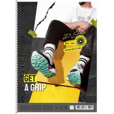  Spirálfüzet, A4+, kockás, 80 lap, SHKOLYARYK "Get a grip", vegyes füzet