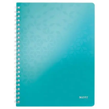  Spirálfüzet, A4, vonalas, 80 lap, LEITZ "Wow", jégkék füzet