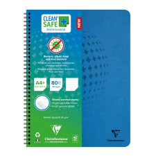 Spirálfüzet Clairefontaine Clean'Safe A/4+ 80 lapos kockás antimikrobiális füzet