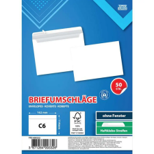 Spirit : Fehér boríték C6 11,4x16,2cm 50db-os csomag boríték