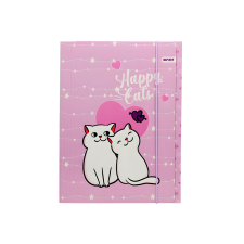 Spirit : Happy Cats rózsaszín gumis mappa 600gr A/4 mappa