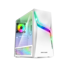 Spirit of Gamer Clone 4 ARTIC táp nélküli ablakos ház fehér (8902RAW) (8902RAW) számítógép ház