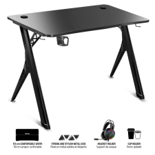 Spirit of Gamer gamer asztal - headquarter 200 (mdf lap, fém lábak, fekete, 113 x 60 x 1,8 cm) íróasztal
