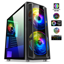 Spirit of Gamer Számítógépház - GHOST 5 RGB (fekete, ablakos, 2x20cm, 4x12cm ventilátor, ATX, mATX, 2xUSB3.0, 1xUSB2.0) számítógép ház