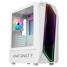 Spirit of Gamer számítógépház - infinity white (fekete, ablakos, 8x12cm ventilátor, alsó táp, atx, 1xusb3.0, 2xusb2.0) 8201wt számítógép ház