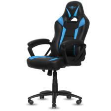 Spirit of Gamer szék - FIGHTER Blue (állítható magasság; párnázott kartámasz; PU; max.120kg-ig, fekete-kék) forgószék