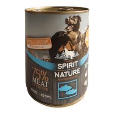 Spirit of Nature Dog konzerv Tonhallal és lazaccal – 6×415 g kutyaeledel