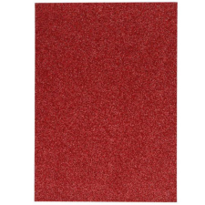 Spirit : Öntapadós csillámos dekorációs habszivacs lap piros színben A/4 1db dekorgumi
