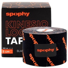 SPOPHY Kinesiology Tape Black, kineziológiai szalag fekete, 5 cm x 5 m gyógyászati segédeszköz