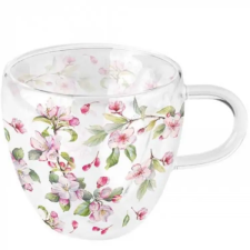  Spring blossom white duplafalú borosilicate üvegcsésze bögrék, csészék