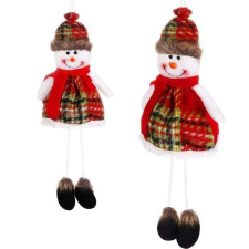 Springos 38 cm-es függő hóember, karácsonyi dísz, piros karácsonyfadísz