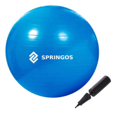 Springos 85 cm-es gimnasztikai, fitness labda, kék, pumpával fitness labda