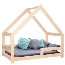 Springos Bd0007 házikó ágy lapos természetes 160x80 gyermekágy