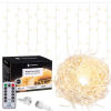 Springos Fényfüggöny távirányítóval, 500 LED, füzér, 20m, meleg fehér