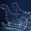 Springos Karácsonyi LED rénszarvas szánkóval, 150cm, hideg fehér