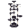 Springos Szizál macskakaparófa játékokkal - 11 szint - 203 cm - sötétszürke/fehér