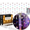 Springos Távirányítós fényfüggöny, 136 led-es csillagfüzér, multikolor