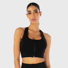SQUATWOLF Zip Up Sports Bra Infinity Black - SQUATWOLF